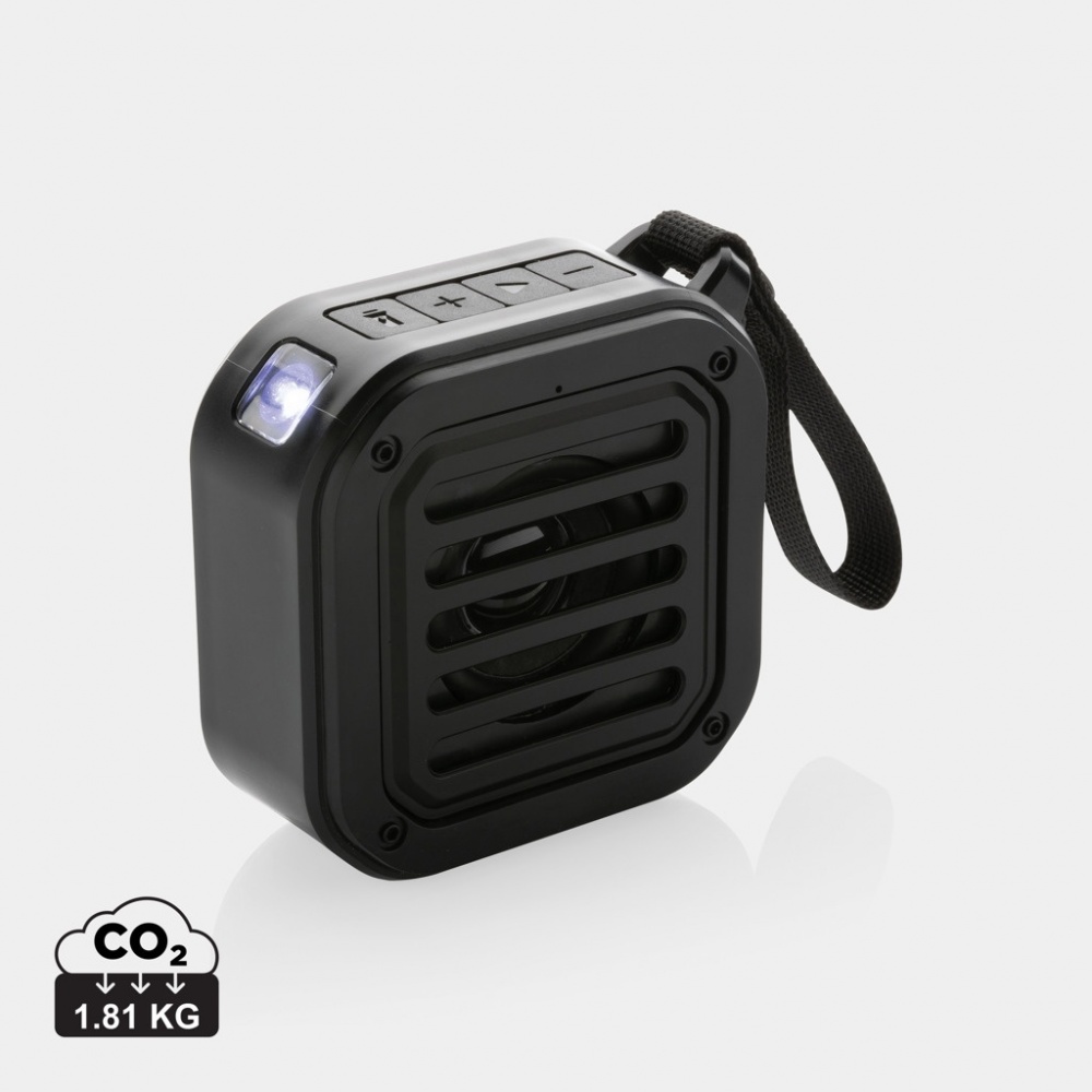 Logo trade advertising products image of: 3W RCS recycled plastic wireless sunwave solar speaker