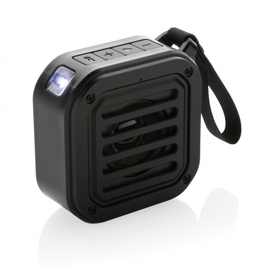 Logo trade promotional merchandise picture of: 3W RCS recycled plastic wireless sunwave solar speaker
