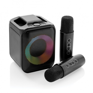 Logo trade promotional giveaway photo of: Singvibe RCS recycled plastic karaoke set with double mic