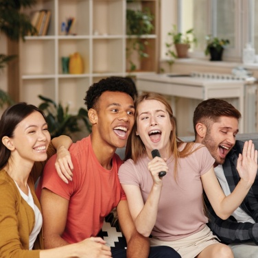 Logotrade promotional giveaway picture of: Singvibe RCS recycled plastic karaoke set with double mic