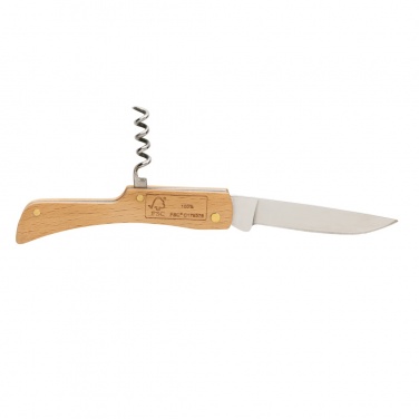 Logo trade promotional gift photo of: Wooden knife with bottle opener