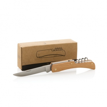 Logo trade promotional giveaways image of: Wooden knife with bottle opener