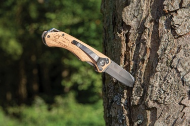 Logo trade promotional giveaways image of: Wooden outdoor knife