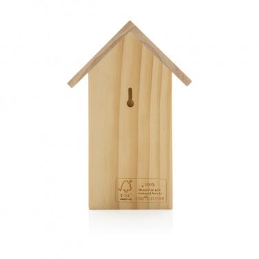 Logo trade promotional merchandise image of: Wooden birdhouse