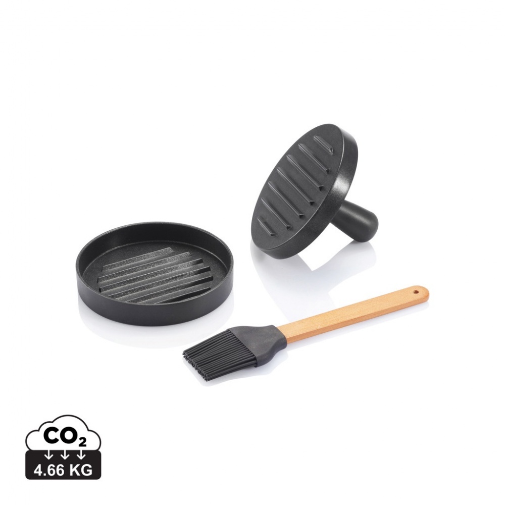 Logotrade corporate gift image of: BBQ set with hamburger press and brush