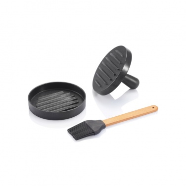 Logo trade promotional items picture of: BBQ set with hamburger press and brush