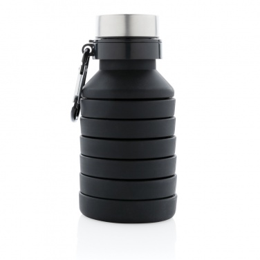 Logo trade promotional giveaway photo of: Leakproof collapsible silicone bottle with lid