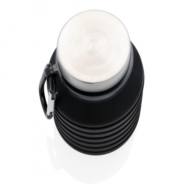 Logo trade promotional gift photo of: Leakproof collapsible silicone bottle with lid