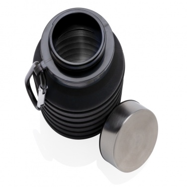 Logo trade advertising products image of: Leakproof collapsible silicone bottle with lid