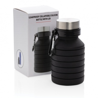Logotrade promotional gift image of: Leakproof collapsible silicone bottle with lid