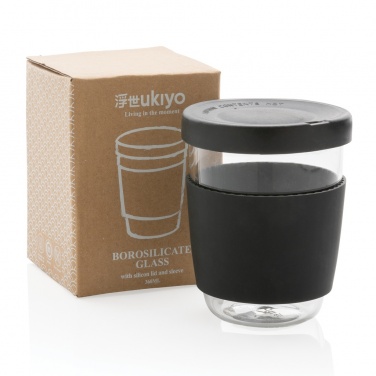 Logo trade promotional merchandise image of: Ukiyo borosilicate glass with silicone lid and sleeve
