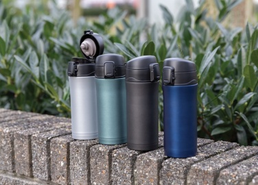 Logo trade promotional giveaway photo of: Metallic easy lock vacuum mug