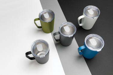 Logo trade promotional gift photo of: RCS Recycled stainless steel modern vacuum mug with lid