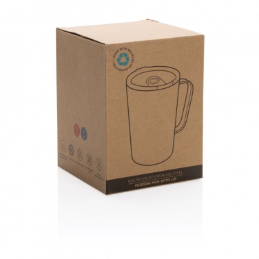 Logotrade advertising product image of: RCS Recycled stainless steel modern vacuum mug with lid