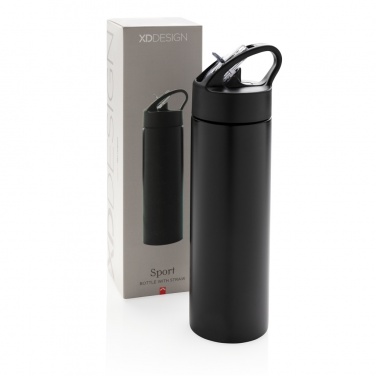 Logo trade promotional gifts picture of: Sport bottle with straw