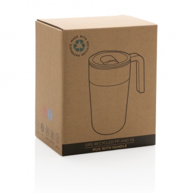 Logo trade promotional gift photo of: GRS Recycled PP and SS mug with handle