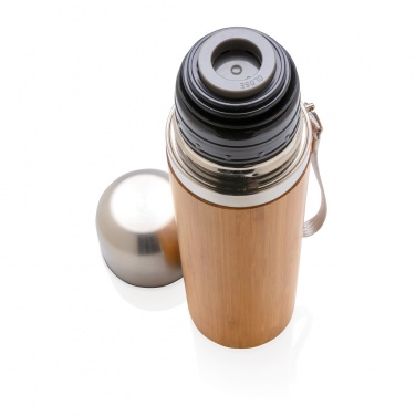 Logo trade promotional merchandise picture of: Bamboo vacuum travel flask