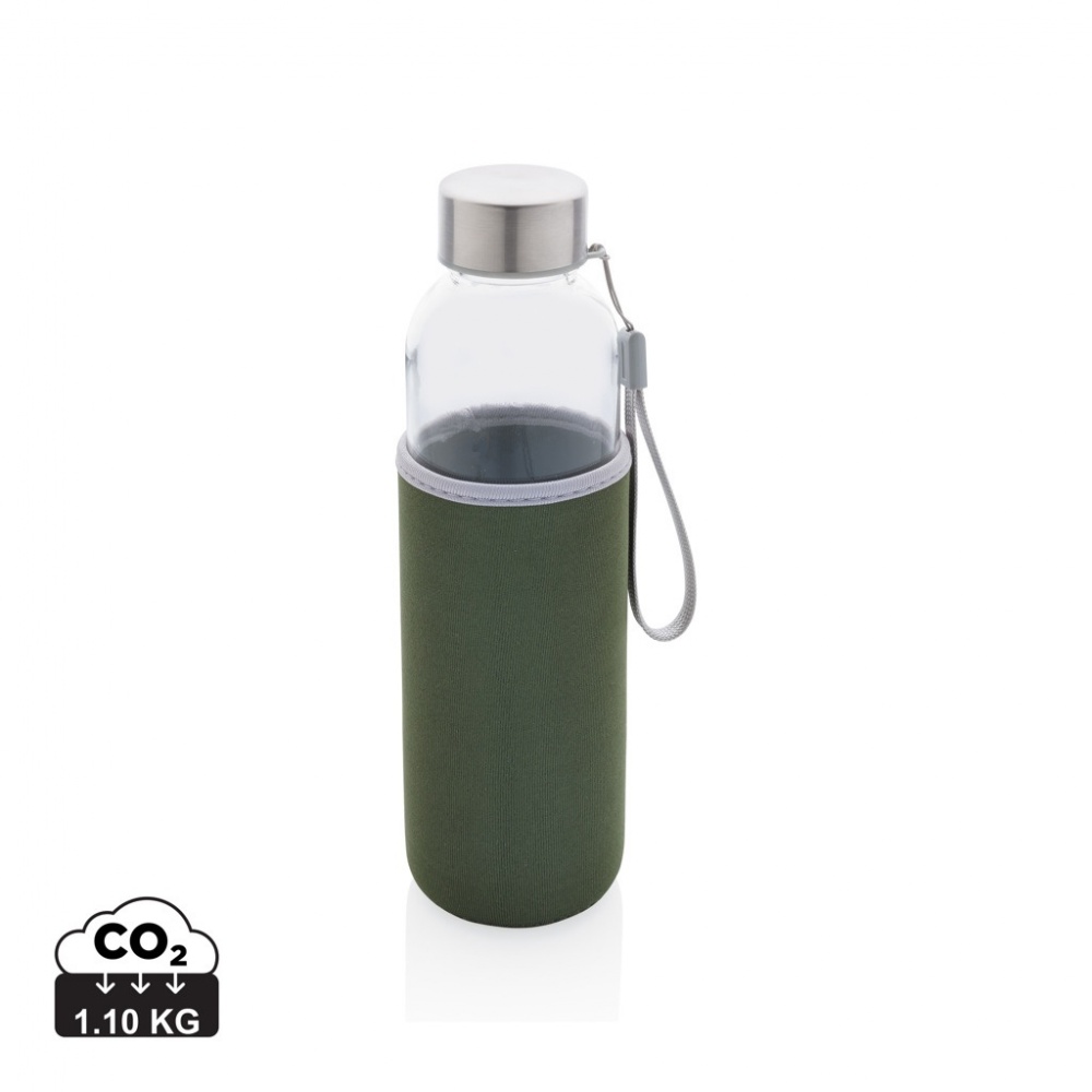 Logo trade promotional merchandise image of: Glass bottle with neoprene sleeve
