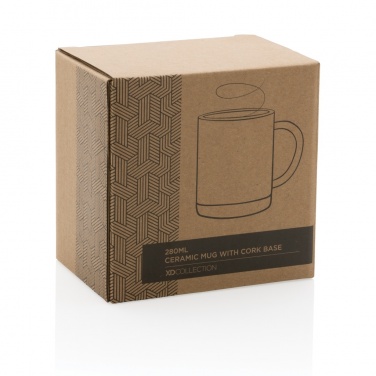 Logo trade promotional product photo of: Ceramic mug with cork base 280ml