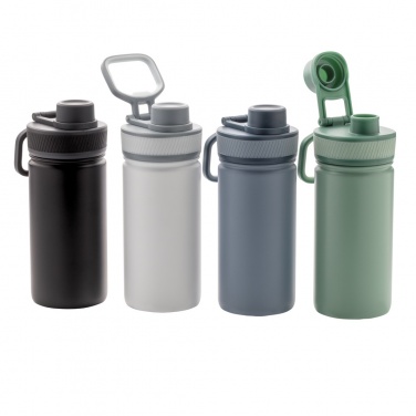 Logo trade advertising products image of: Vacuum stainless steel bottle with sports lid 550ml