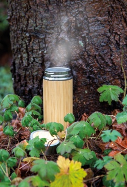 Logo trade promotional gift photo of: Leak proof bamboo vacuum bottle