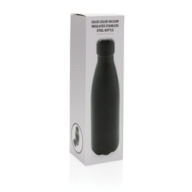 Logo trade promotional giveaways image of: Solid colour vacuum stainless steel bottle 500 ml