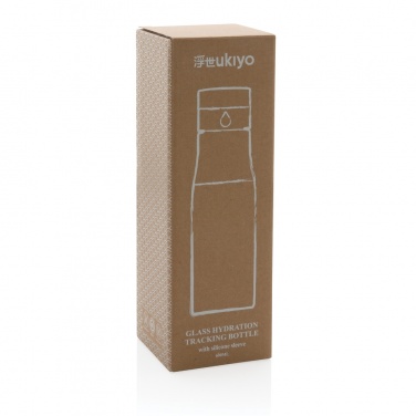 Logo trade promotional giveaways picture of: Ukiyo glass hydration tracking bottle with sleeve