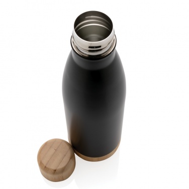 Logotrade advertising products photo of: Vacuum stainless steel bottle with bamboo lid and bottom