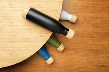 Logotrade promotional products photo of: Vacuum stainless steel bottle with bamboo lid and bottom