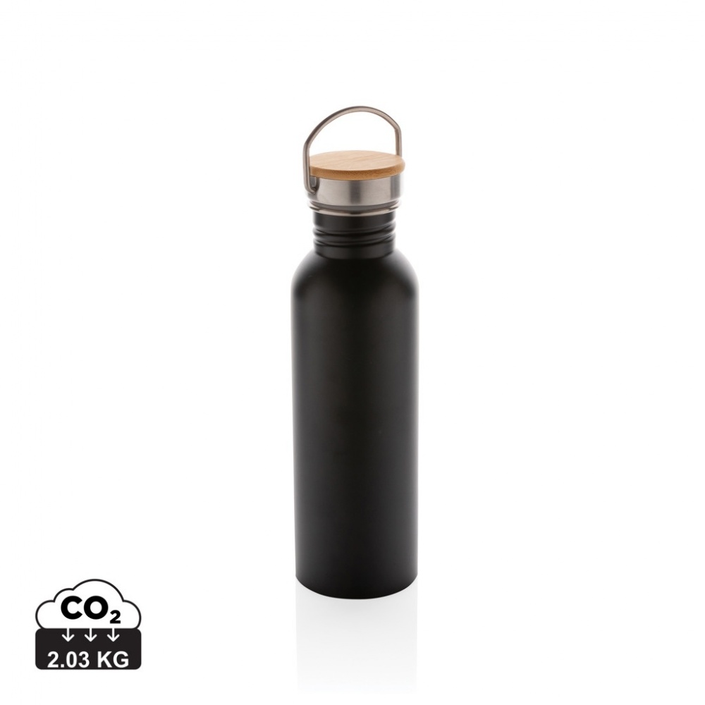 Logotrade promotional items photo of: Modern stainless steel bottle with bamboo lid