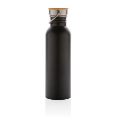 Logotrade promotional merchandise image of: Modern stainless steel bottle with bamboo lid