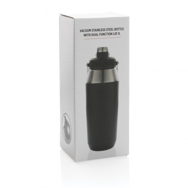 Logotrade promotional item image of: Vacuum stainless steel dual function lid bottle 1L