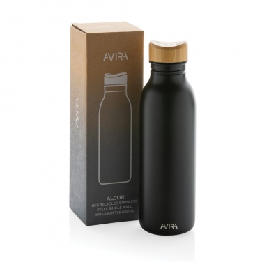 Logo trade advertising products picture of: Avira Alcor RCS Re-steel single wall water bottle 600 ML