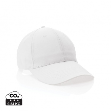 Logo trade business gifts image of: Impact 6 panel 190gr Recycled cotton cap with AWARE™ tracer