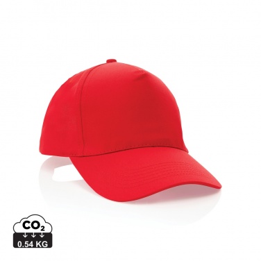 Logo trade promotional merchandise image of: Impact 5 panel 190gr Recycled cotton cap with AWARE™ tracer