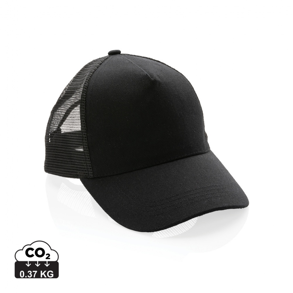 Logotrade corporate gift picture of: Impact AWARE™ Brushed rcotton 5 panel trucker cap 190gr