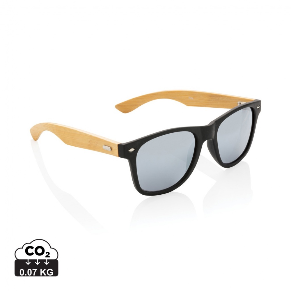 Logo trade promotional products image of: Bamboo and RCS recycled plastic sunglasses