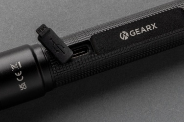 Logo trade promotional items image of: Gear X RCS recycled aluminum USB-rechargeable torch
