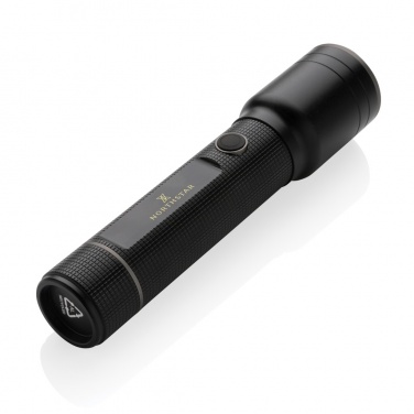 Logo trade promotional item photo of: RCS recycled aluminum USB-rechargeable heavy duty torch