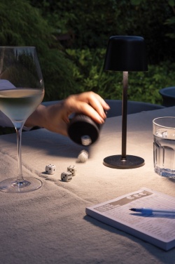 Logo trade promotional products picture of: Zenic RCS recycled plastic USB re-chargable table lamp