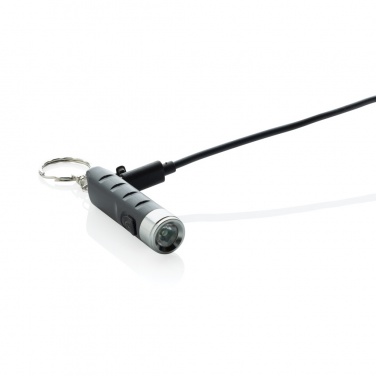 Logotrade promotional items photo of: Globix RCS recycled plastic USB re-chargeable keychain torch