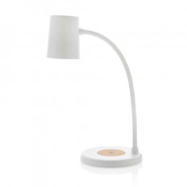 Logotrade promotional item picture of: Zenara RCS recycled plastic and cork 15W wireless desk lamp