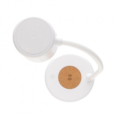 Logo trade promotional product photo of: Zenara RCS recycled plastic and cork 15W wireless desk lamp
