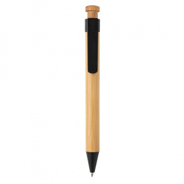 Logo trade corporate gifts image of: Bamboo pen with wheatstraw clip