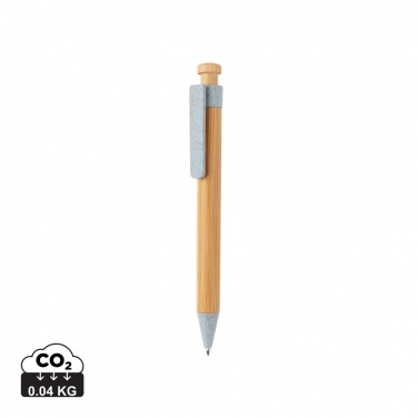 Logo trade promotional item photo of: Bamboo pen with wheatstraw clip