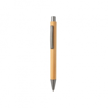 Logo trade business gifts image of: Slim design bamboo pen