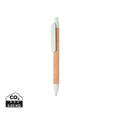Logo trade promotional items image of: Write wheatstraw and cork pen