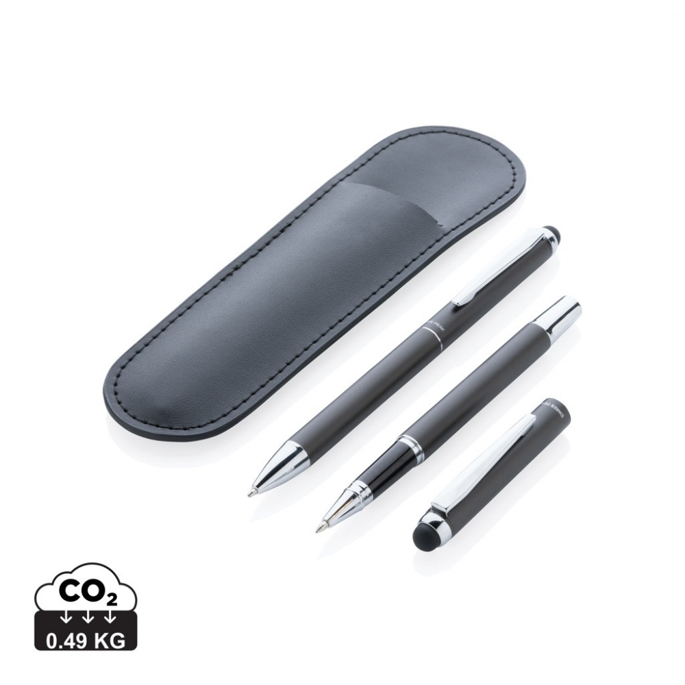 Logo trade promotional merchandise image of: Swiss Peak deluxe pen set in PU pouch