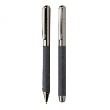Logo trade promotional giveaway photo of: Recycled leather pen set