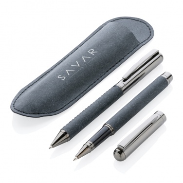 Logo trade corporate gifts picture of: Recycled leather pen set
